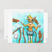 Die Katzen-Frau liebt sauber e Ohren! Postkarte (Vorne/Hinten)