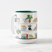 Die Katzen in der virtuellen Bibliothek Zweifarbige Tasse (Vorderseite Links)