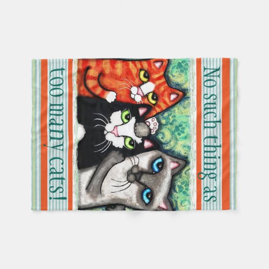 Die Katzen-Kunst-Fleece-Decke des Fleecedecke (Vorderseite (Horizontal))