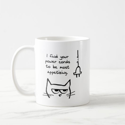 Die Katzen-Liebe-Power-Schnüre - lustige Kaffeetasse (Links)