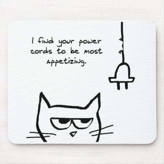 Die Katzen-Liebe-Power-Schnüre - lustige Katze Mousepad (Vorne)