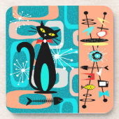 Die Katzen Meow (Set von 6) Getränkeuntersetzer (Vorderseite)