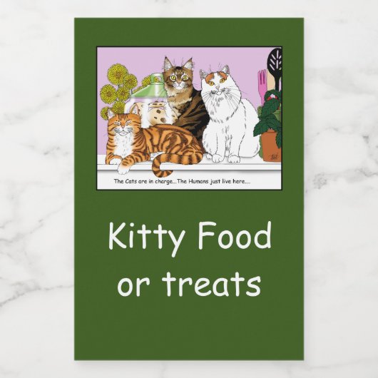 Die Katzen sind verantwortlich Lebensmitteletikett (Einzelnes Label)