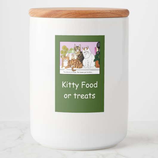 Die Katzen sind verantwortlich Lebensmitteletikett (Vorderseite)
