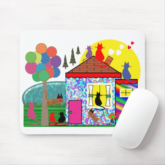Die Katzen übernehmen das Haus mousepad (Mit Mouse)