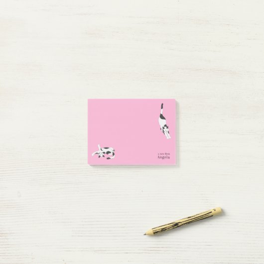 Die Katzen von cadstudios Pink Post-it Klebezettel (Auf Schreibtisch)