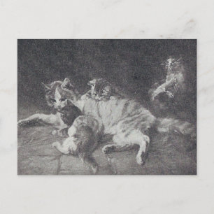 Die Katzenfamilie Postkarte