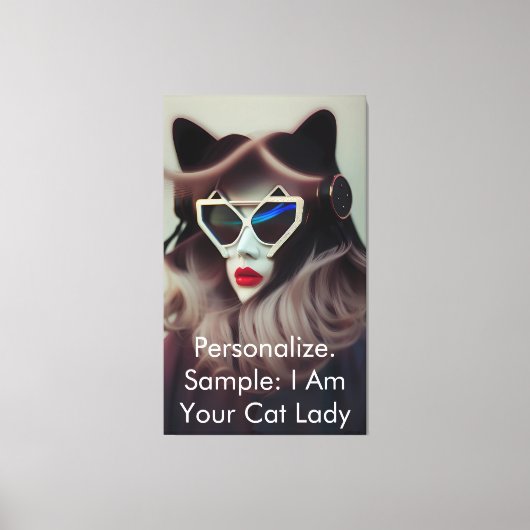 Die Katzenlady (Anpassbar) Leinwanddruck (Vorderseite)