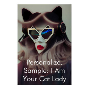 Die Katzenlady (Anpassbar) Poster