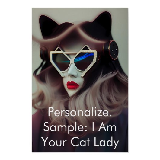 Die Katzenlady (Anpassbar) Poster (Vorderseite)