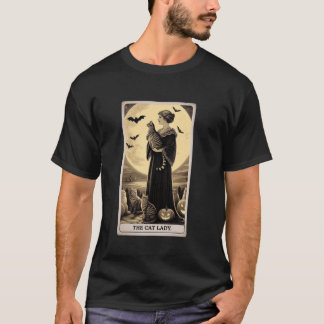 Die Katzenlady Eine Vintage-Gotik-Tarotkarte für K T-Shirt