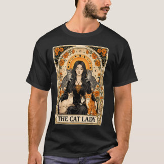 Die Katzenlady Tarotkarte Art Nouveau Katze T-Shirt