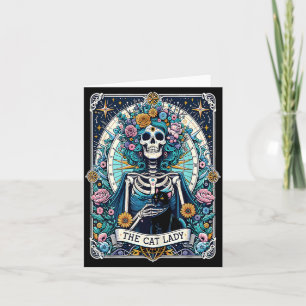 Die Katzenlady Tarotkarte Skelett Katzenmutter Kat Karte