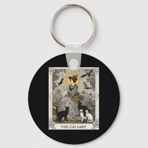 Die Katzenlady Tarotkarte Vintage Gothic Frauen Ka Schlüsselanhänger