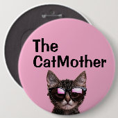DIE KATZENMUTTER ROSA GROSSER KNOPF BUTTON (Vorne & Hinten)