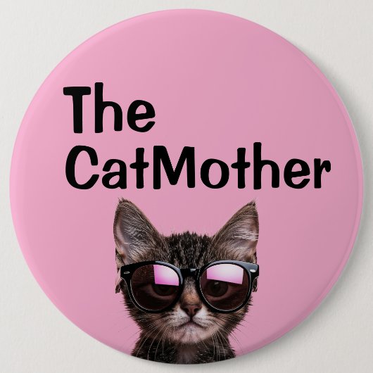 DIE KATZENMUTTER ROSA GROSSER KNOPF BUTTON (Vorderseite)