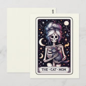 Die Katzenmutter Tarot Kunst Hexenskelett Postkarte (Vorne/Hinten)