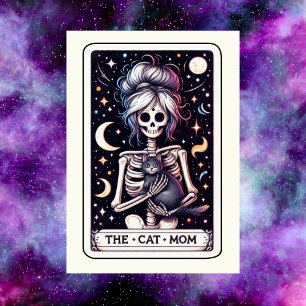 Die Katzenmutter-Tarotkarte Muttertags-Skelett Karte