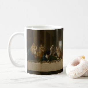 Die Katzenparodie auf das letzte Abendmahl Renaiss Kaffeetasse