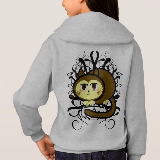 Die Katzenunterschiede mit Wirbel Hoodie (Rückseite)