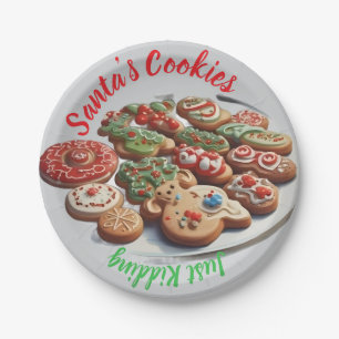Die Kekse des Weihnachtsmanns, die nur die Teller 