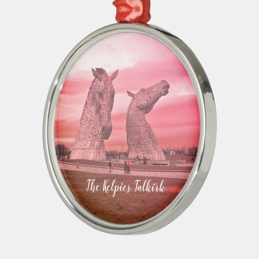 Die Kelpies, Falkirk in Schottland Ornament Aus Metall (Links)