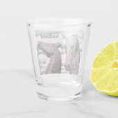 Die Kelpies in Falkirk in Schottland Schnapsglas (Rückseite)