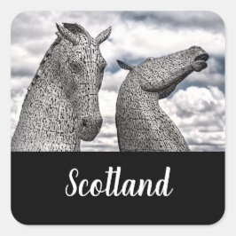 Die Kelpies in Falkirk Quadratischer Aufkleber
