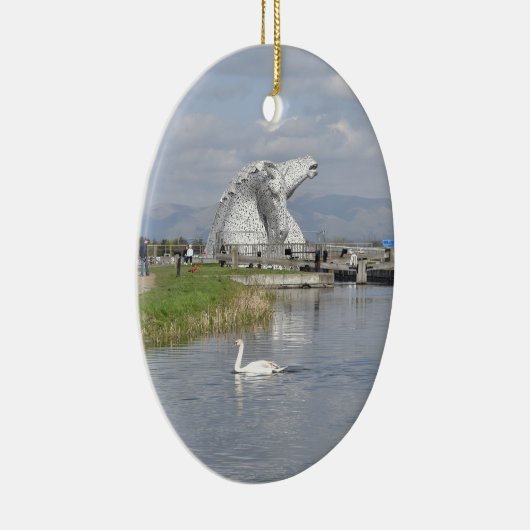 die Kelpies, Schneckenpark, Falkirk Keramik Ornament (Rechts)