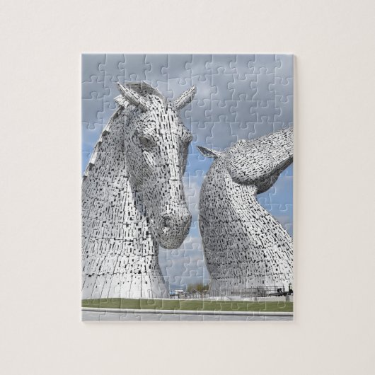 die Kelpies, Schneckenpark, Falkirk, Schottland Puzzle (Vertikal)