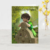 Die keltische feenhafte Geburtstags-Karte Karte (Gelbe Blume)