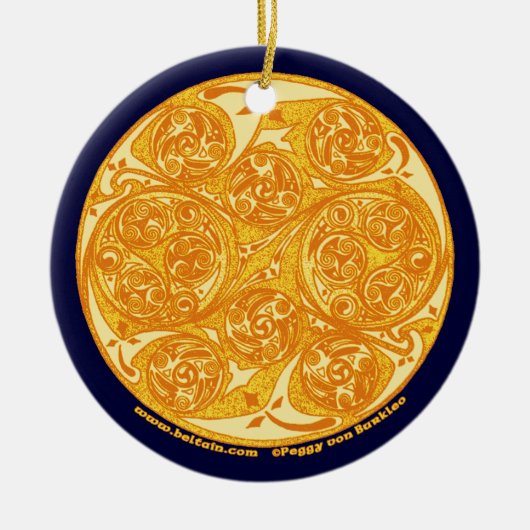 Die keltische gewundene Kunst-Mandala-Verzierung Keramikornament (Vorne)