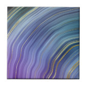 Die Keramik "Blue & Gold Geode Style" Fliese (Vorderseite)