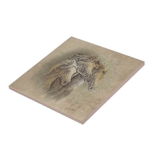 Die Keramik der Pferde Fliese (Seite)