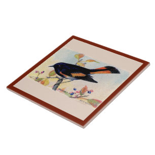 Die Keramik für den Rotstartvogel Fliese