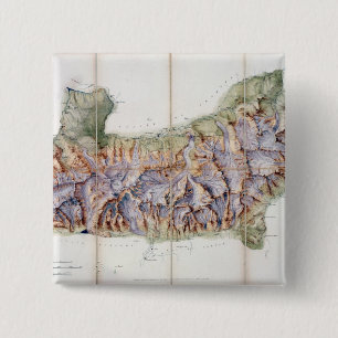 Die Kette von Mont Blanc, von einer tatsächlichen Button