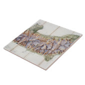 Die Kette von Mont Blanc, von einer tatsächlichen Fliese (Seite)