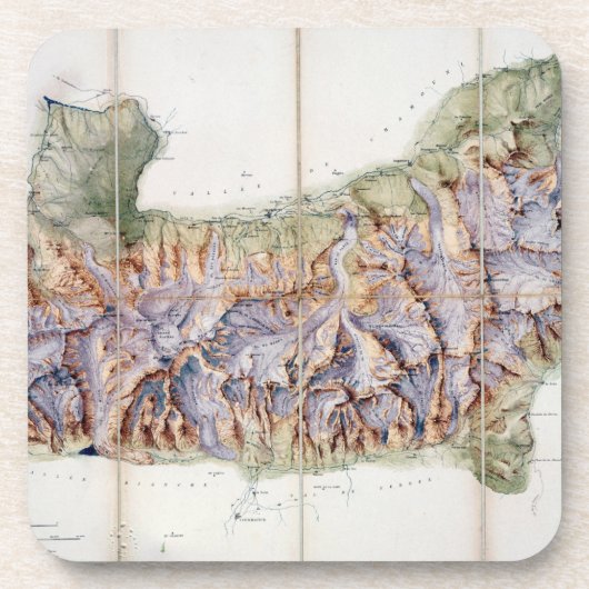 Die Kette von Mont Blanc, von einer tatsächlichen Getränkeuntersetzer (Vorderseite)