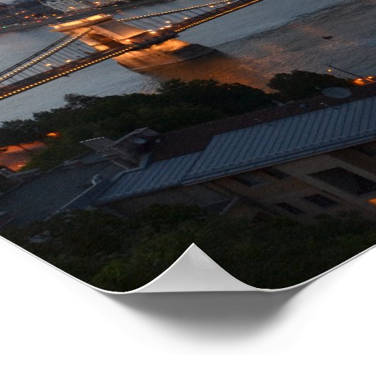 Die Kettenbrücke von Budapest Poster (Ecke)