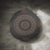 Die Khaki Crocodilus Porosus Mandala Rundes Kissen