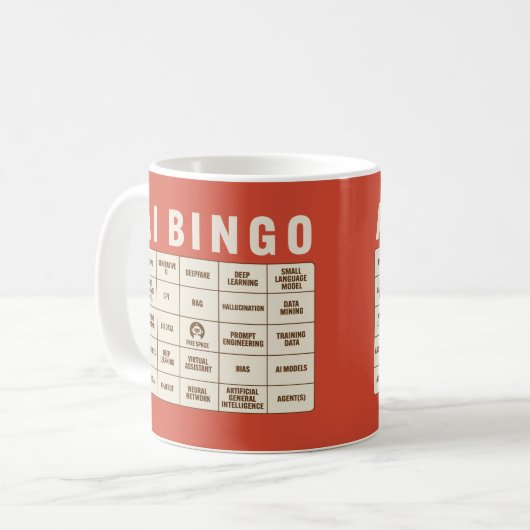 Die KI Bingo Kaffeetasse (Vorderseite Links)