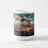 Die KI mit Quantenarm veranlasste Santa Maria v1.0 Kaffeetasse (Mittel)