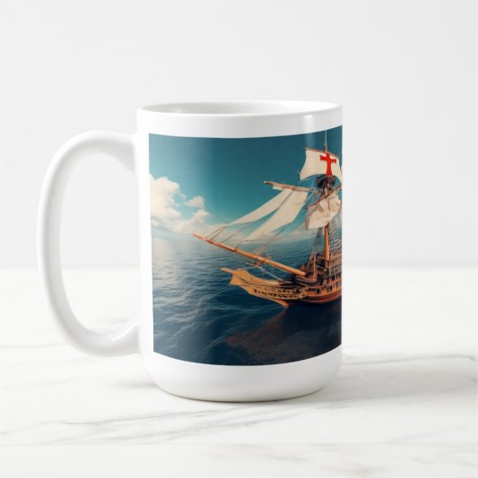 Die KI mit Quantenarm veranlasste Santa Maria v1.0 Kaffeetasse (Links)