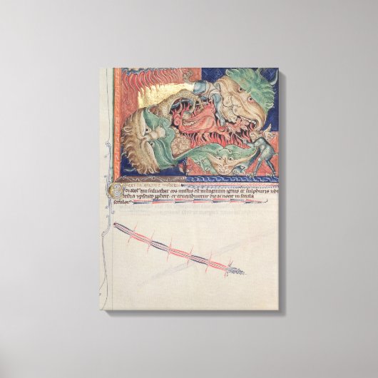 Die Kiefer der Hölle, die den roten Drachen schluc Leinwanddruck (Vorderseite)