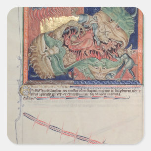 Die Kiefer der Hölle, die den roten Drachen schluc Quadratischer Aufkleber