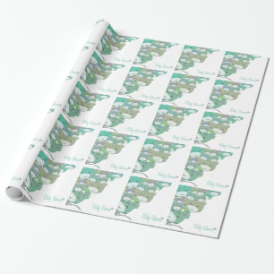 Die kinder blauen Kätzchen, baby unterhält showe Geschenkpapier
