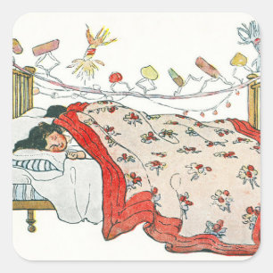 Die Kinder waren alle in ihren Betten nistet Quadratischer Aufkleber