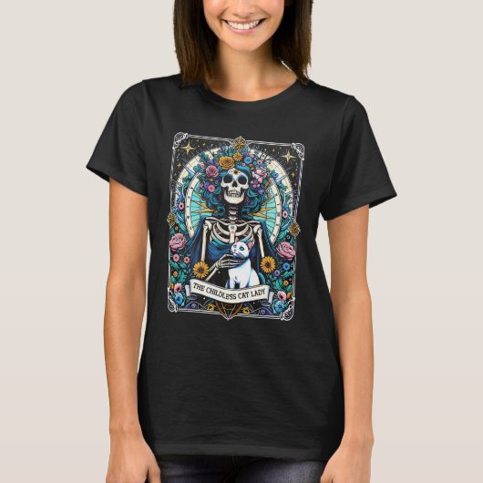 Die kinderlose Cat Lady Tarot Card Kamala Harris 2 T-Shirt (Vorderseite)
