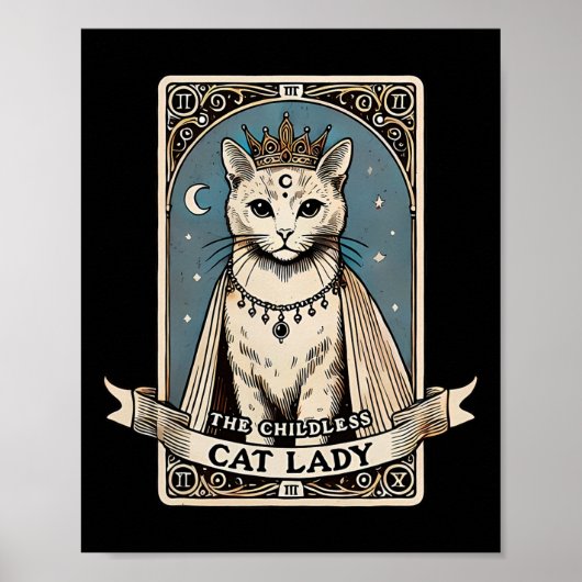 Die Kinderlose Cat Ladys Tarot Card Poster (Vorne)