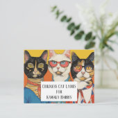 Die kinderlosen Katzen für Kamala Postkarte (Stehend Vorderseite)